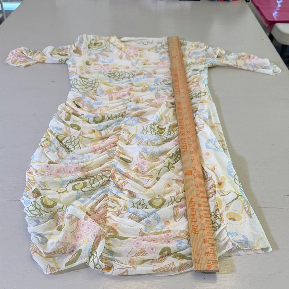 Ted Baker London Ruched Floral Mesh Bodycon Dress Size 2 US 6 - Picture 8 of 13